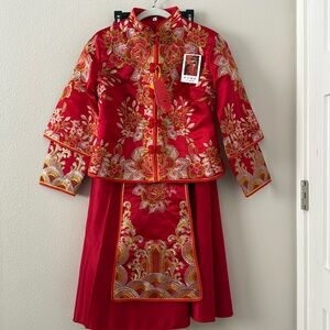 Traditional Qun Kwa Chinese Wedding Dress Size M/XS